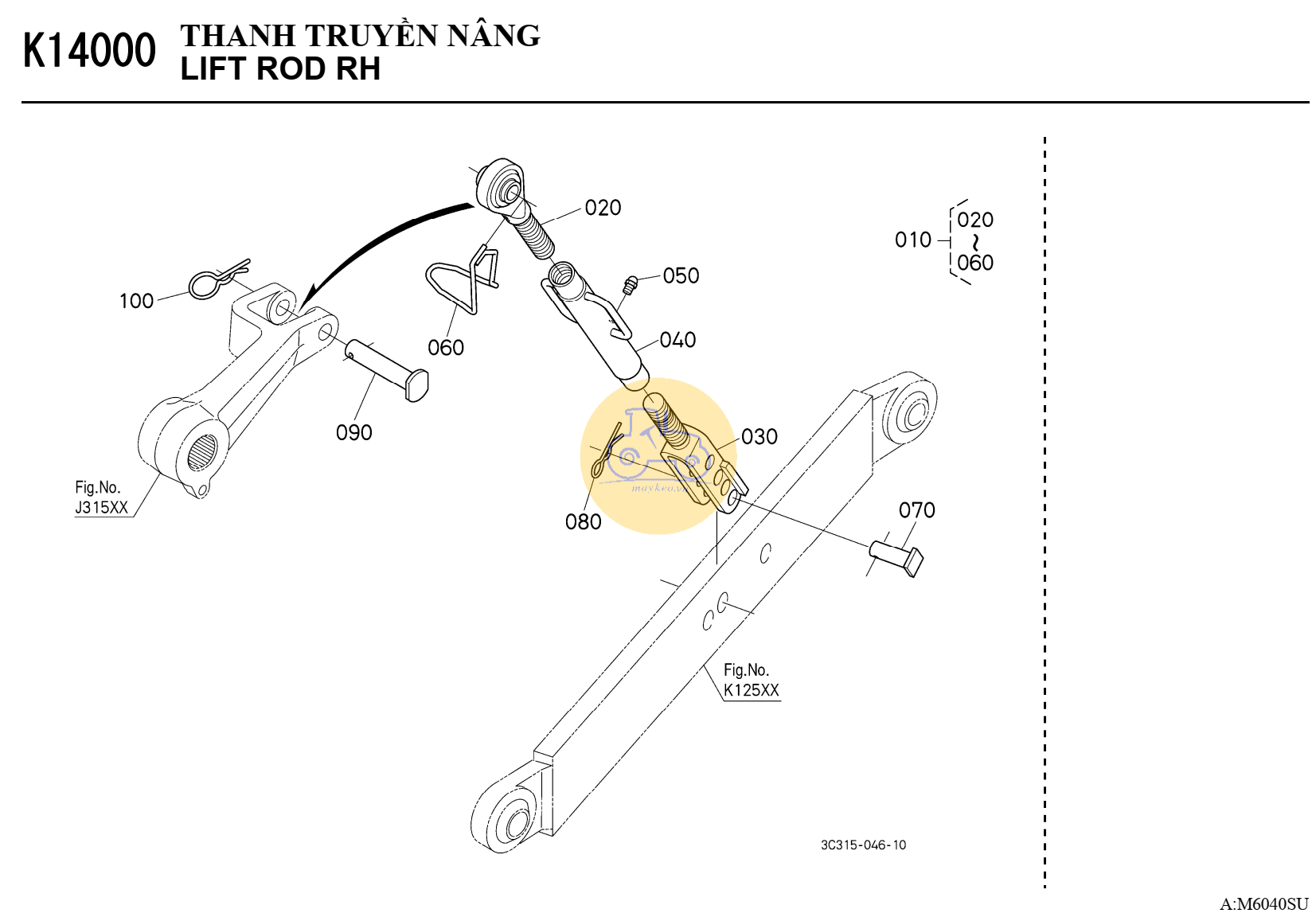 Thanh truyền nâng phải